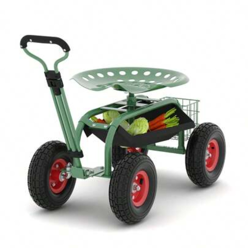 Gardening Tools For Seniors - Carrinho de Jardim Reforçado com Assento