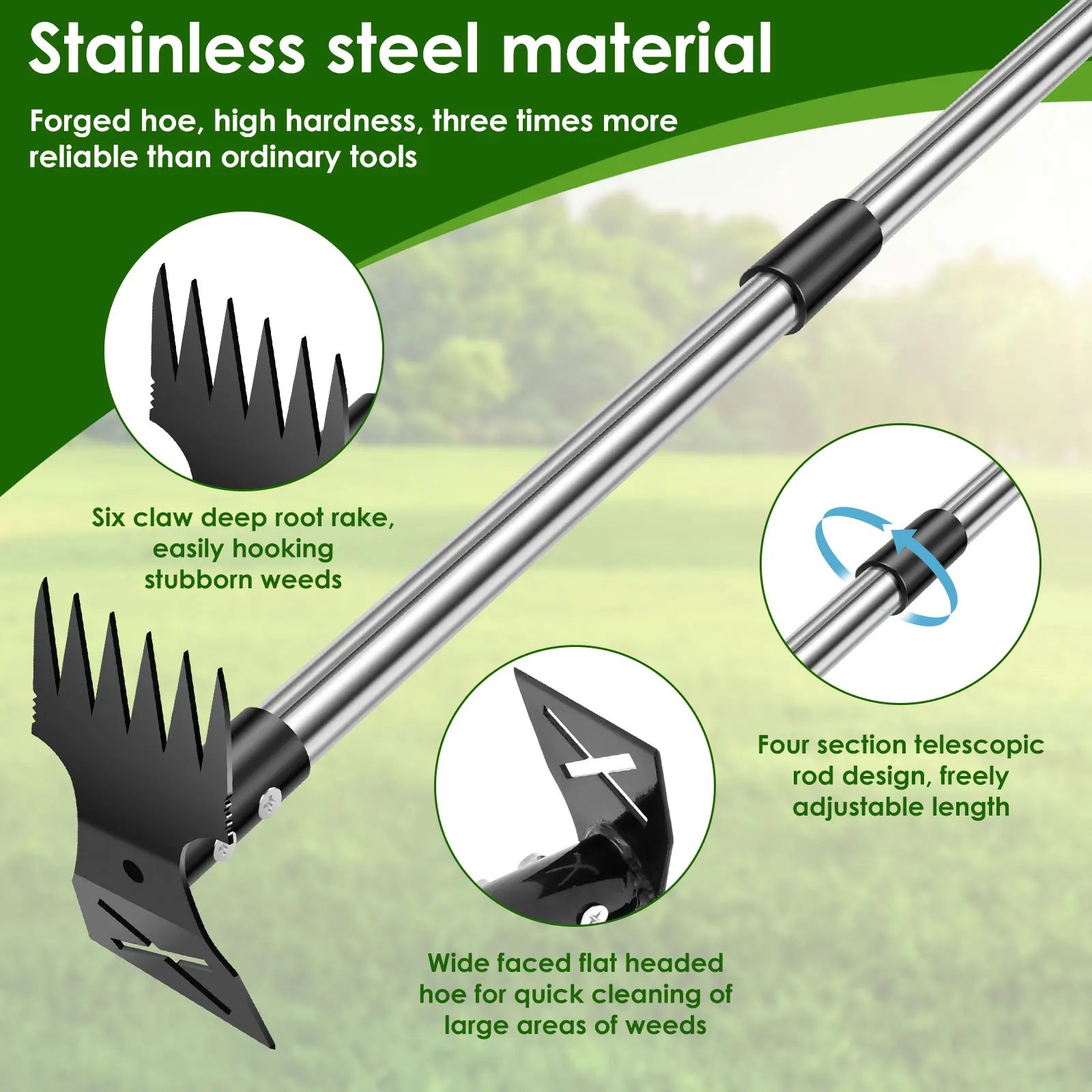 Ancinho de palha de jardim, aç - Gardening Tools To Remove Grass avaliação e preço