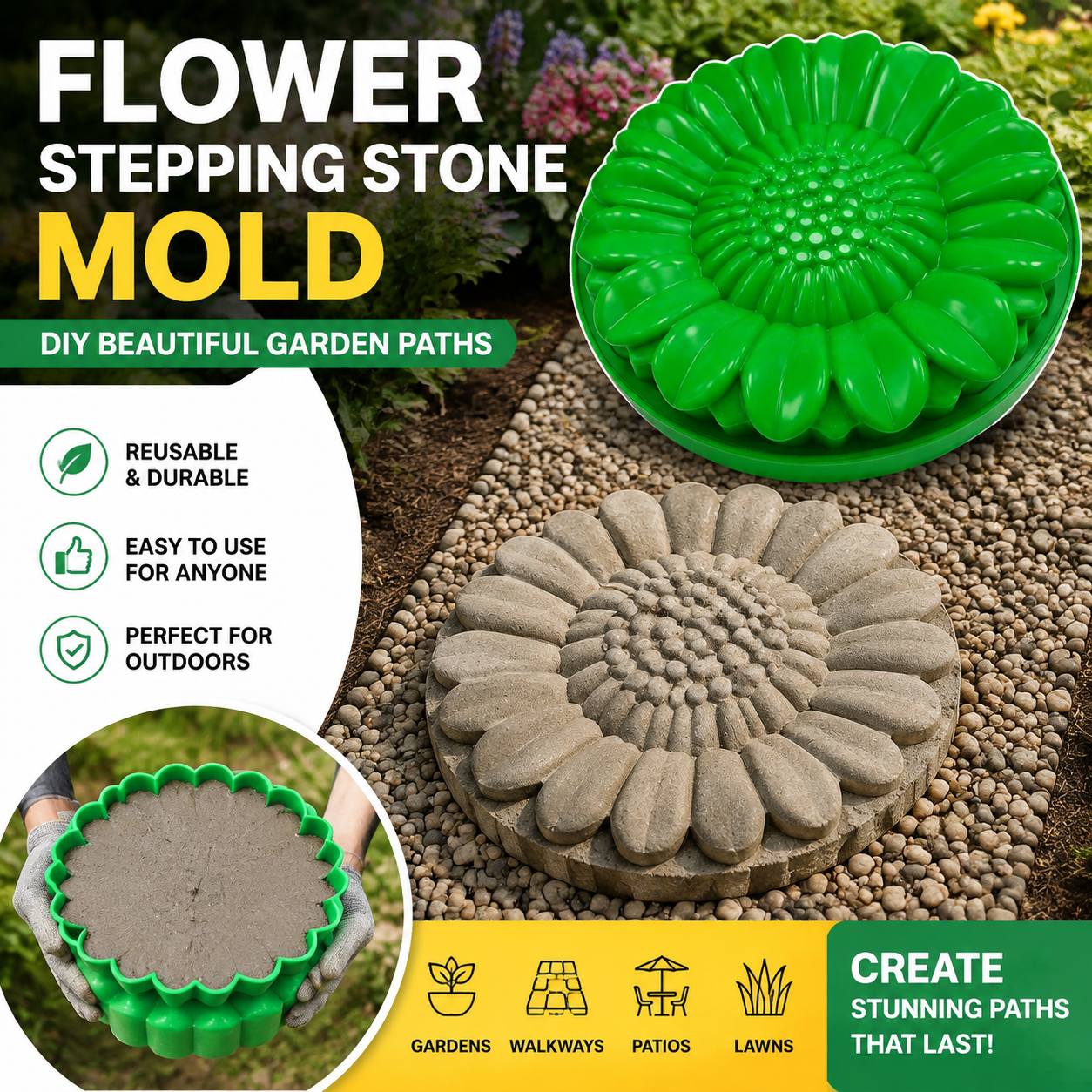 Conjunto de Moldes de Pedra pa - Gardening Tools Gifts avaliação e preço