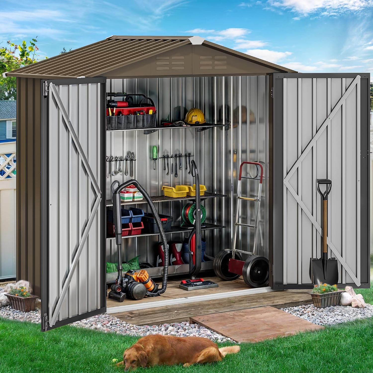 Galpão de Armazenamento Metáli - Gardening Tools Storage avaliação e preço