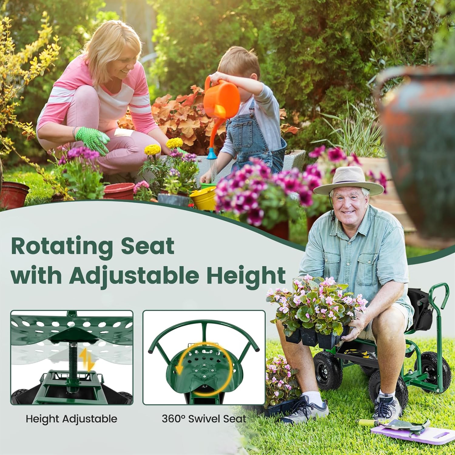 Cadeira de Jardinagem com Roda - Gardening Tools For Seniors avaliação e preço