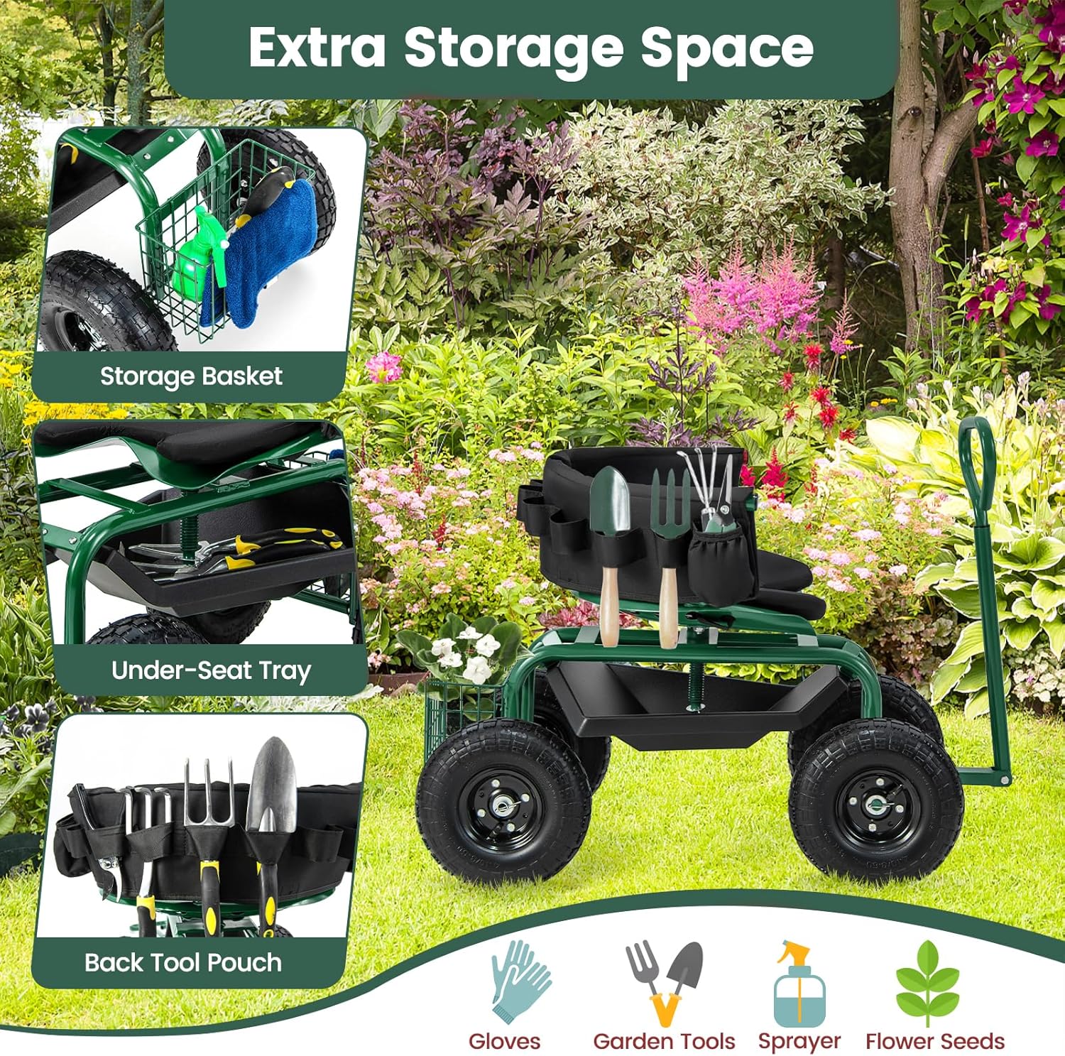 Cadeira de Jardinagem com Roda - Gardening Tools For Seniors avaliação e preço